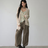 VIA PITTI 2509 重工宽松金属街头工装裤 胡桃咖