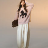 SOMESOWE 2601 摇粒绒弯刀休闲裤 米白