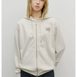 MARITHE 2511 经典LOGO拉链连帽减龄卫衣 燕麦