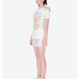 13DE MARZO | 2604 Floral Butterfly Bear Backless Shoes White