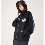 ADLV 2511 AC熊印花拉链连帽卫衣 黑