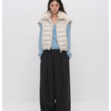 VIA PITTI 2610 不规则翻领斜排扣绵羊毛开衫 湖蓝