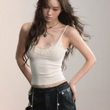 VIA PITTI 2601 设计感辣妹蕾丝吊带内搭 米白