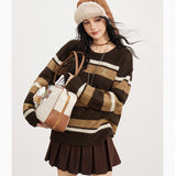 MacyMccoy 2511 复古条纹宽松毛衣