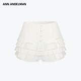ANN ANDELMAN 2605 醋酸荷叶花边短裙裤