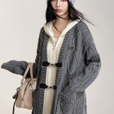 MacyMccoy 2412 带帽针织大外套 灰
