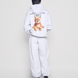 ADLV 2601 后背小熊印花连帽卫衣 灰