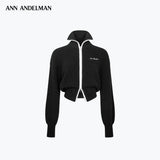 ANN ANDELMAN 2610 双开拉链收腰高领毛衣 黑