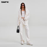 SMFK 2602 十字雕像经典直筒运动裤 雪山白