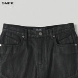 SMFK 2609 幻影雕像阔腿喇叭牛仔裤 油墨黑