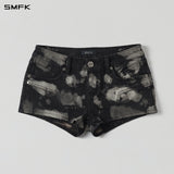SMFK 2609 荒野幻影手工超低腰牛仔短裤 东方水墨