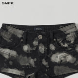 SMFK 2609 荒野幻影手工超低腰牛仔短裤 东方水墨