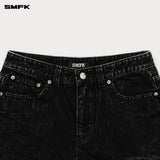 SMFK 2501 十字经典荒野牛仔短裤 黑