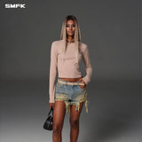 SMFK 2604 幻影雕像牛仔短裤 湖水蓝