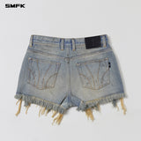 SMFK 2604 幻影雕像牛仔短裤 湖水蓝