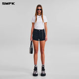 SMFK 2601 十字经典舞团牛仔短裤 荒野黑