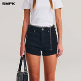 SMFK 2601 十字经典舞团牛仔短裤 荒野黑