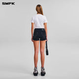 SMFK 2601 十字经典舞团牛仔短裤 荒野黑