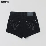 SMFK 2601 十字经典舞团牛仔短裤 荒野黑