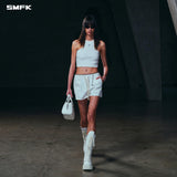 SMFK 2604 十字雕像上升工装运动短裤 云白