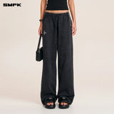 SMFK 2512 野性复古宽直筒运动裤 荒野黑