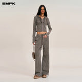 SMFK 2511 野性复古直筒运动裤 荒野棕