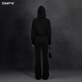 SMFK 2610 风神变异冷染修身喇叭运动裤 冷染黑