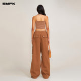 SMFK 2506 十字经典复古伞兵裤/野马棕