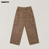 SMFK 2510 野性起源手工染色宽直筒工装裤 影棕
