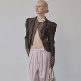 SCULPTOR 2511 Polka Dot Cardigan Brown/Baby Pink