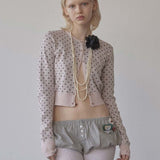 SCULPTOR 2511 Polka Dot Cardigan Baby Pink/Brown