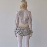 SCULPTOR 2511 Polka Dot Cardigan Baby Pink/Brown