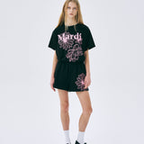 MARDI MERCREDI 2502 TSHIRT TRIPLE FLOWER_BLACK PINK