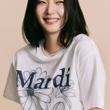 MARDI MERCREDI 2502 TSHIRT TRIPLE FLOWER_IVORY NAVY