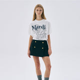 MARDI MERCREDI 2502 TSHIRT TRIPLE FLOWER_IVORY NAVY