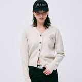 MARDI MERCREDI 2511 RACCOON BLENDED CARDIGAN V NECK_OATMEAL BEIGE