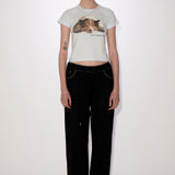 REST & RECREATION 2510 RIRI CROP T-SHIRT - SKY BLUE