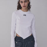 REST & RECREATION 2510 ARROW POINT LONG SLEEVE T-SHIRT - WHITE
