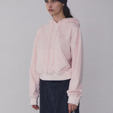 REST & RECREATION 2510 VELVET CROPPED HOODIE - PINK