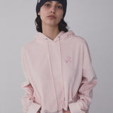 REST & RECREATION 2510 VELVET CROPPED HOODIE - PINK