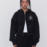 REST & RECREATION SS2404 ZIP-UP HOODIE  BLACK