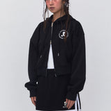 REST & RECREATION SS2404 ZIP-UP HOODIE  BLACK