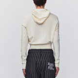 REST & RECREATION SS2404 KNIT HOODIE  IVORY