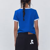 REST & RECREATION SS2404  LOGO RINGER T-SHIRT BLUE