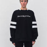 REST & RECREATION 2511 OVERSIZED RAGLAN SWEATSHIRT - BLACK