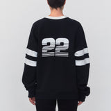 REST & RECREATION 2511 OVERSIZED RAGLAN SWEATSHIRT - BLACK