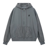 REST & RECREATION 2510 COLORATION FLEECE HOOD ZIP-UP - GREY
