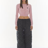 REST & RECREATION 2411 CROPPED KNIT CARDIGAN - PINK