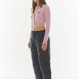 REST & RECREATION 2411 CROPPED KNIT CARDIGAN - PINK