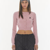 REST & RECREATION 2411 CROPPED KNIT CARDIGAN - PINK